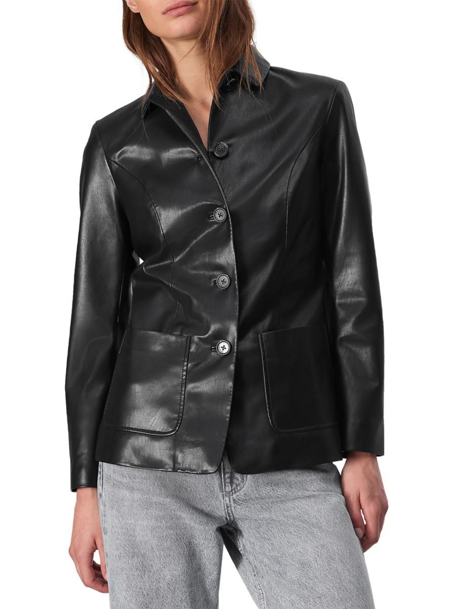 

Блейзер Drew из искусственной кожи rag & bone, черный
