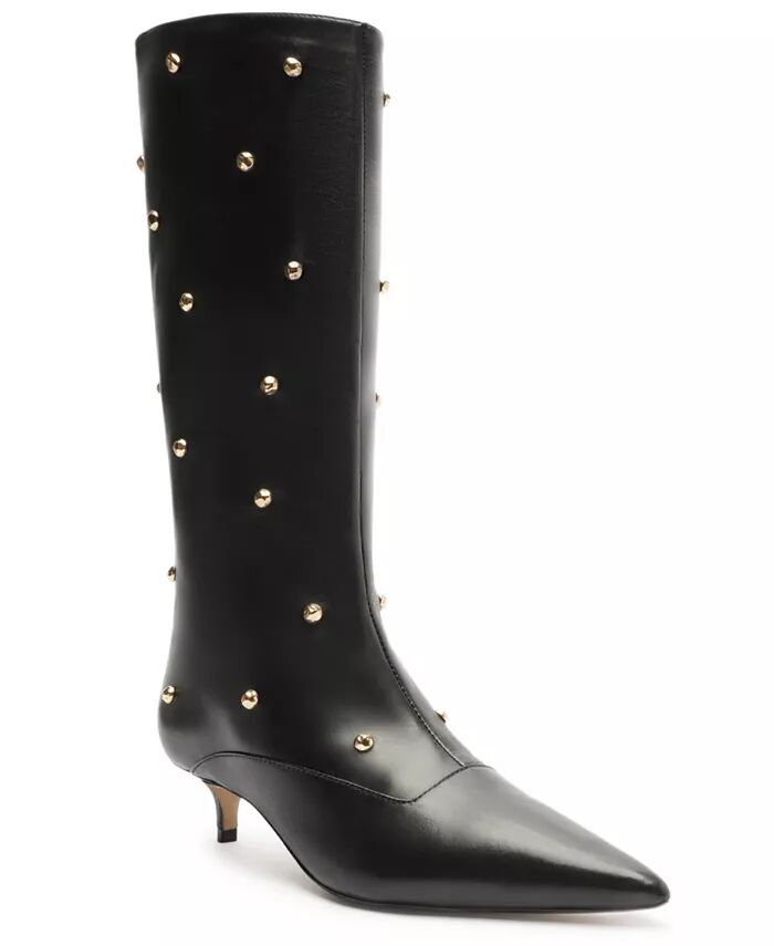 Женские сапоги The Campaign Low Stiletto из телячьей кожи Arezzo, черный