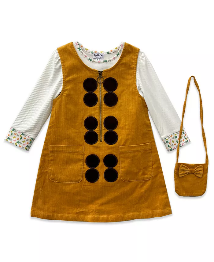 

Детский набор для девочек 2T-6X: джемпер, топ и кроссбоди с аппликацией Blueberi Boulevard, загар/бежевый