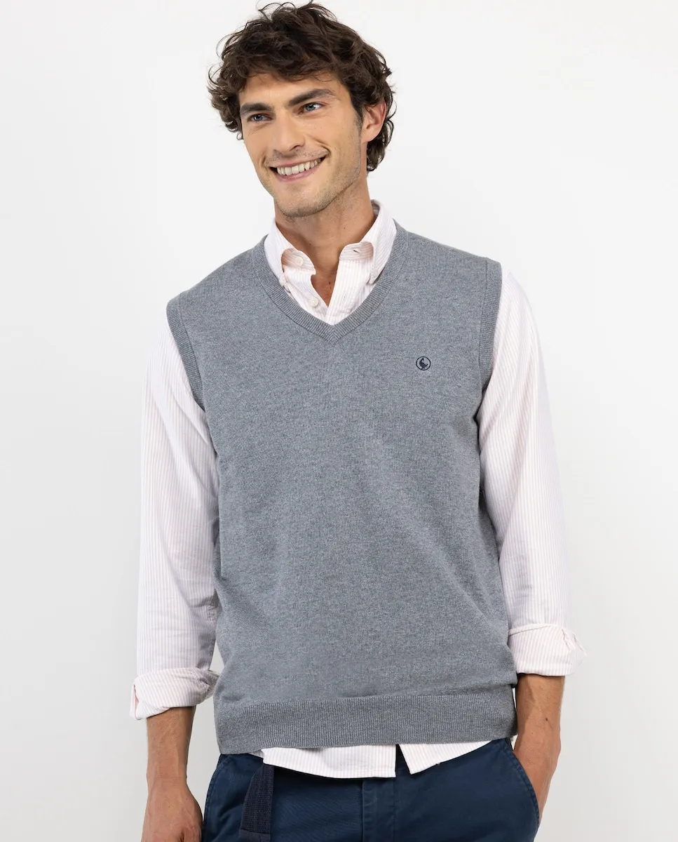 

Мужской жилет из гладкого трикотажа El Ganso, светло-серый