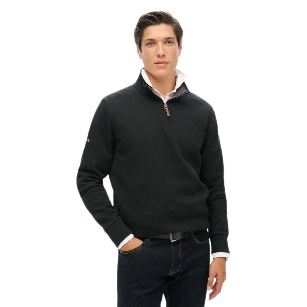 

Свитер Superdry Core Pique Henley half zip, черный