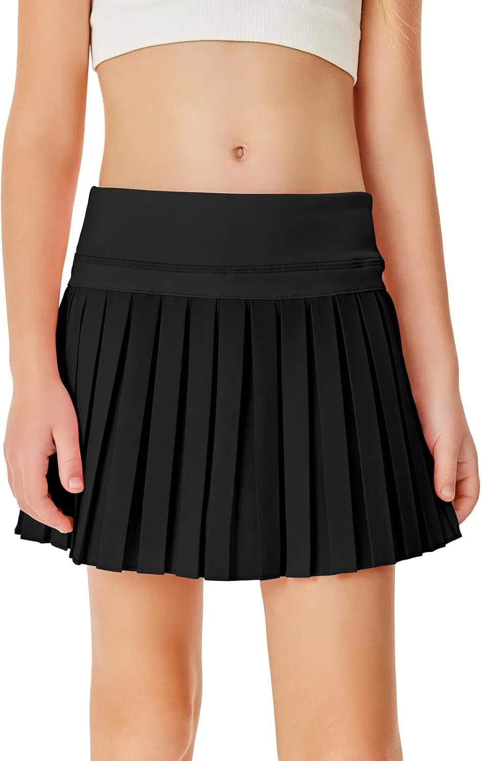 Спортивная юбка-шорты для девочек Haloumoning, Athletic Tennis Skorts с карманами, Black