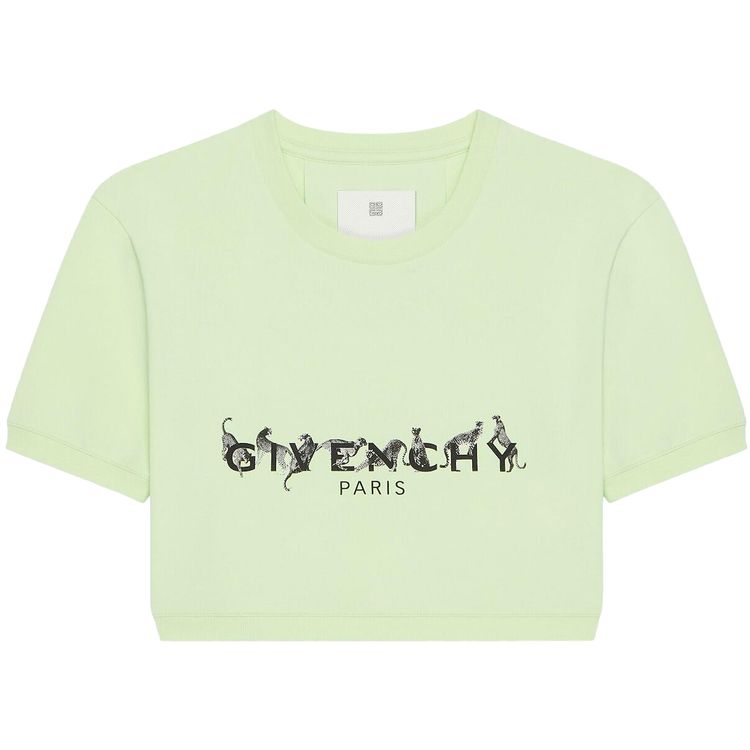 

Футболка Givenchy Logo Printed Cropped T-Shirt 'Pale Green', зеленый