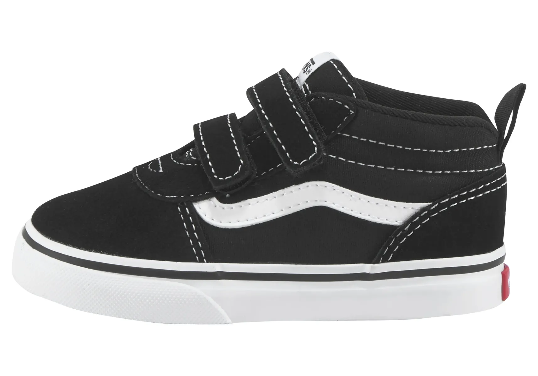Детские кроссовки Vans Ward Mid V на липучке, черно-белый — фото 2