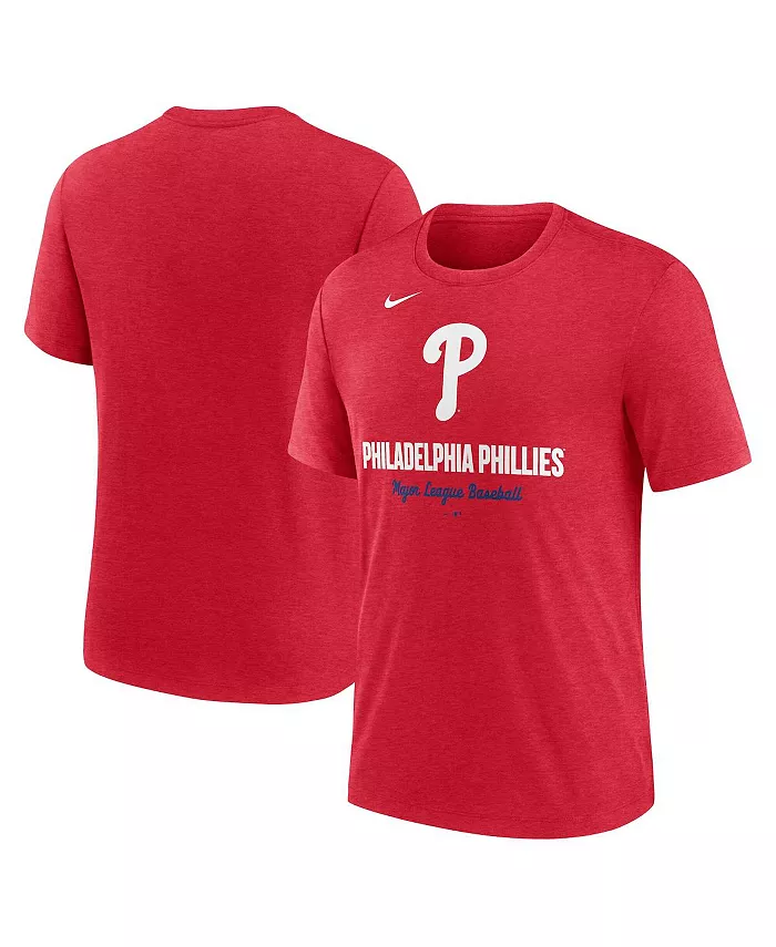 

Мужская футболка Heather Red Philadelphia Phillies Logo Tri-Blend Nike