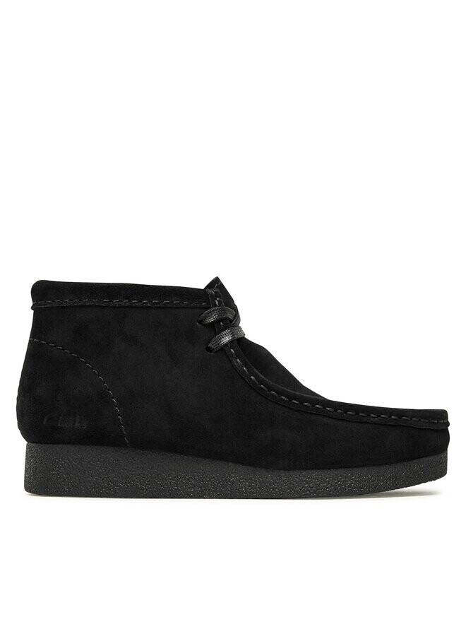 Ботинки женские Clarks Wallabee EvoGt на плоской подошве, черный