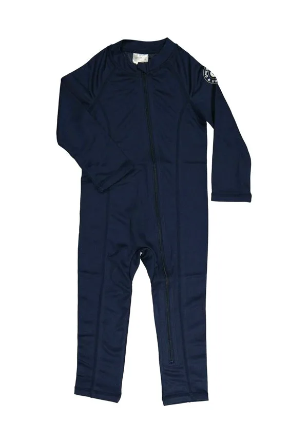 Детский купальник с длинными рукавами от uv-технологии Geggamoja, Dark Blue