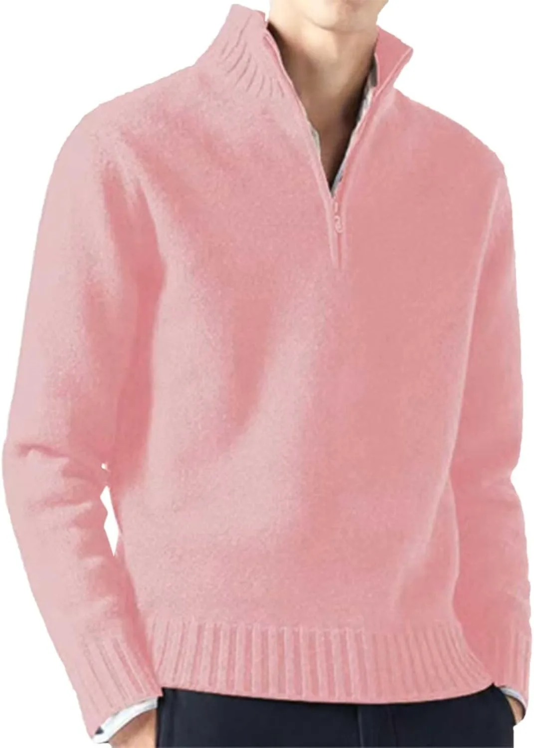 

Мужской свитер с воротником-стойкой, вязаный, спортивный