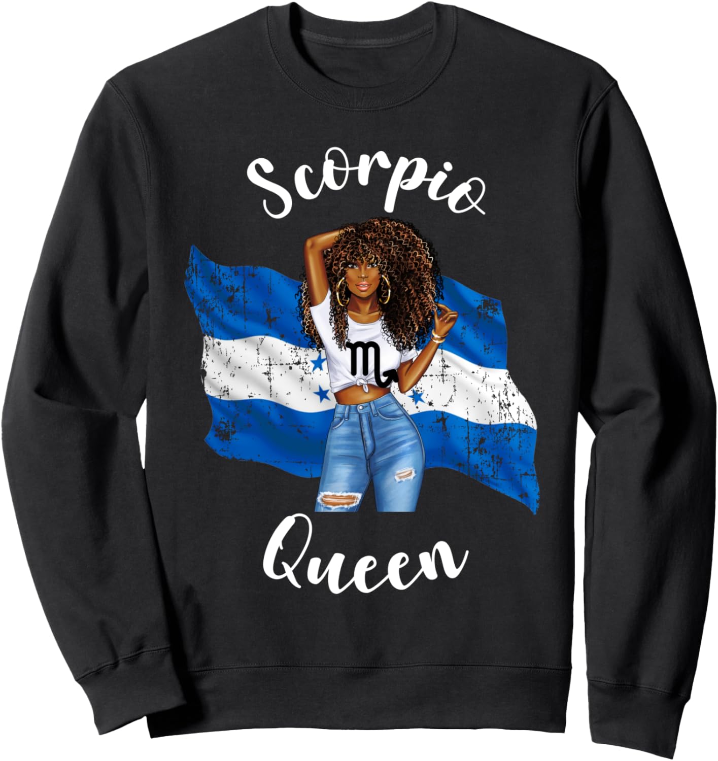

Гондурасская афро-скорпионская королева, знак зодиака, день рождения, астрология, толстовка Lush Honduras Queens, черный