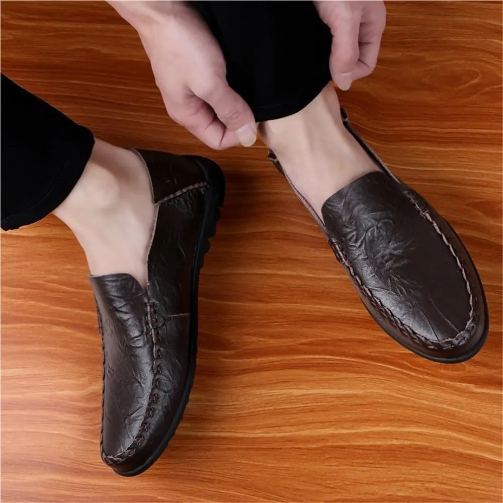 Лоферы кожаные Mens Genuine Leather Loafers, коричневый DHFIRUFSHLO — фото 2