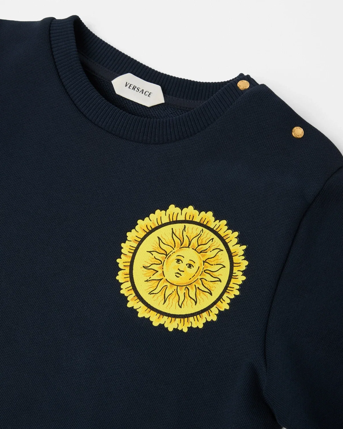 Детская толстовка из хлопкового джерси с принтом Versace, синий — фото 4