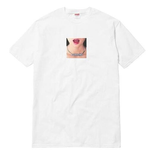 

Футболка ss18 necklace tee white printing short sleeve Supreme, белый