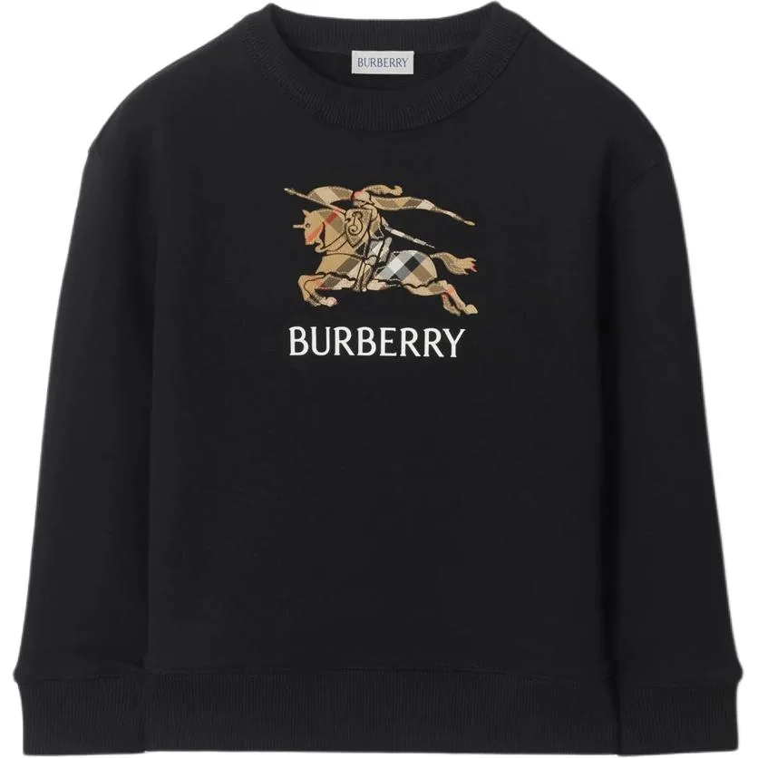Детский свитшот с круглым вырезом Burberry, черный