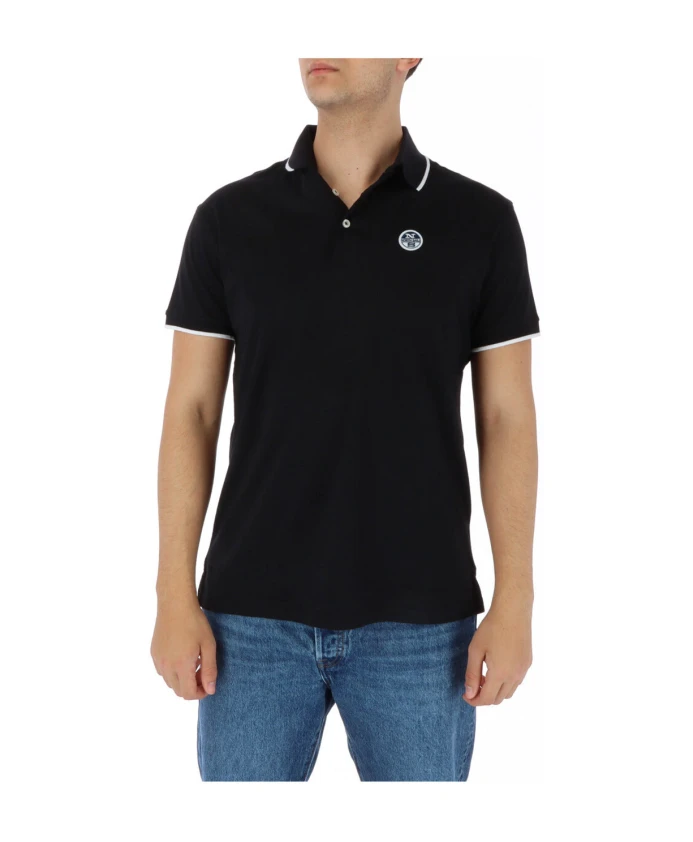 

Синяя рубашка-поло с короткими рукавами North Sails, черный