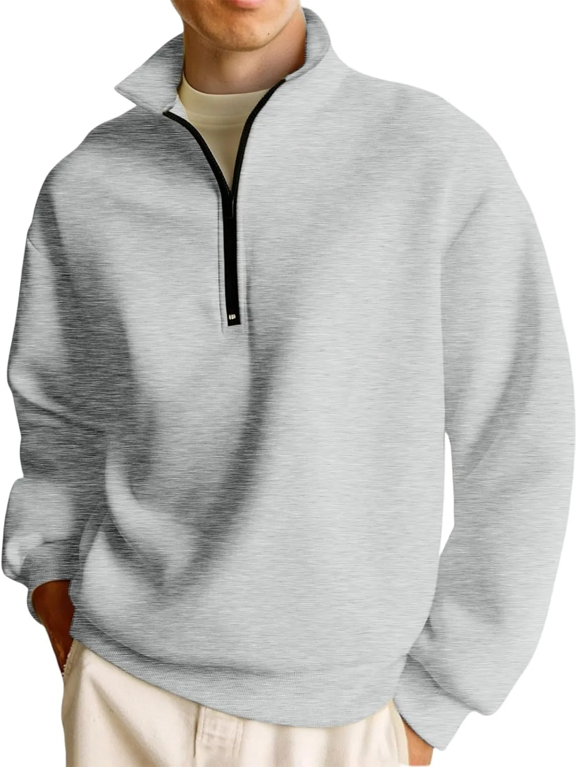 

DuDubaby мужской термофлисовый полузиппуловер зимний утепленный свитер