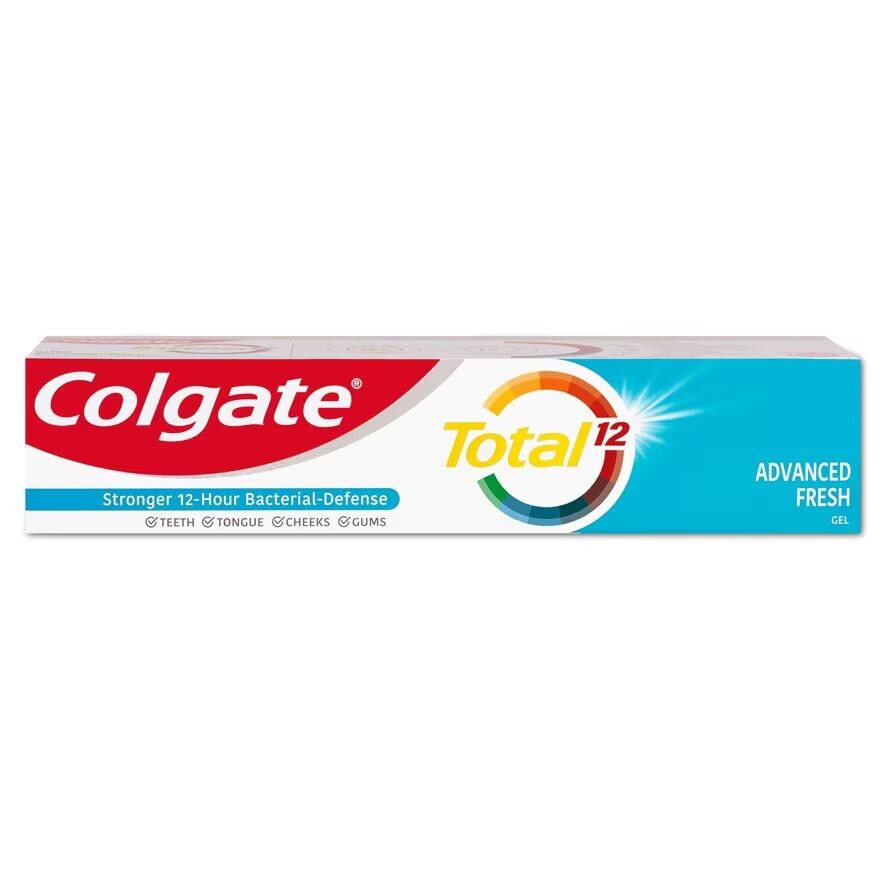 

Colgate Зубная паста Total Advanced Fresh Gel 150 г, Light Blue, White