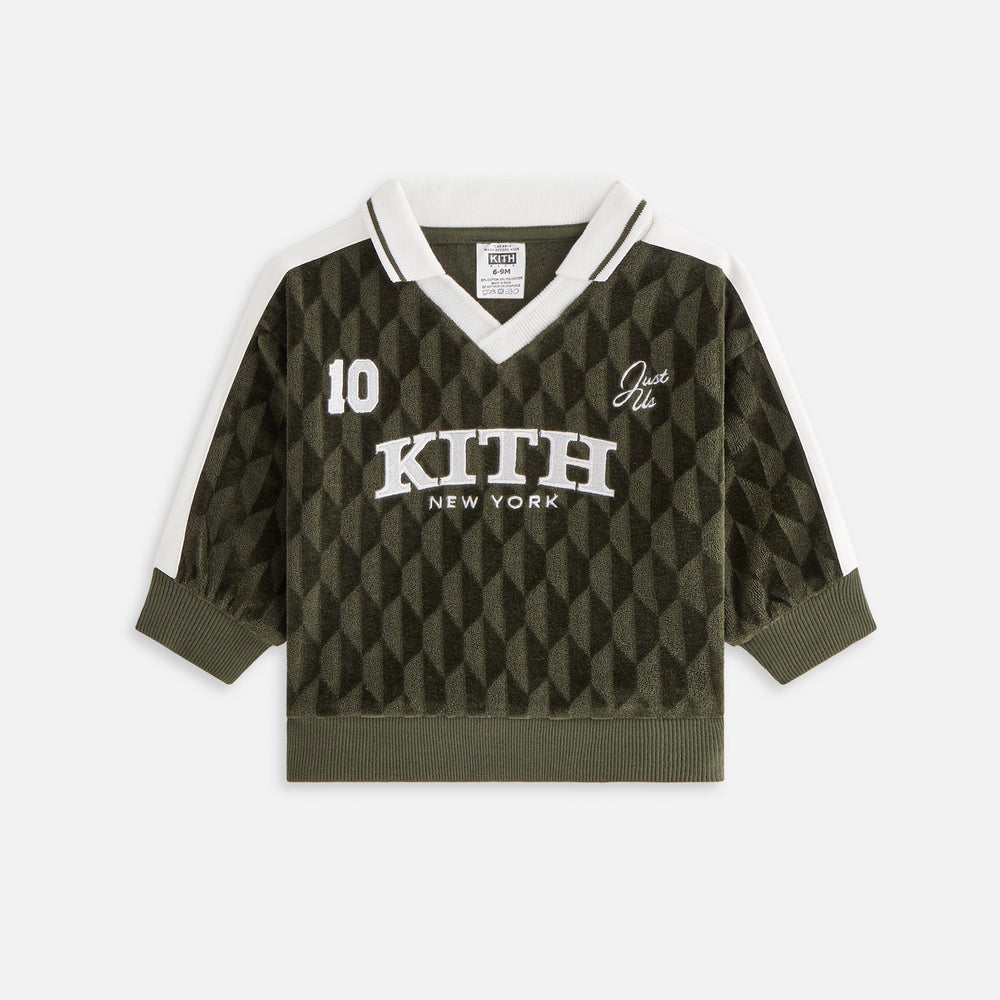 

Топ Kith Baby Velour Soccer Sweatshirt, цвет Cypress