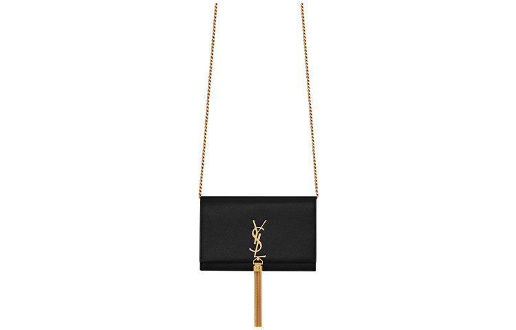 

KATE с зернистым тиснением из телячьей кожи на цепочке Женский черный SAINT LAURENT