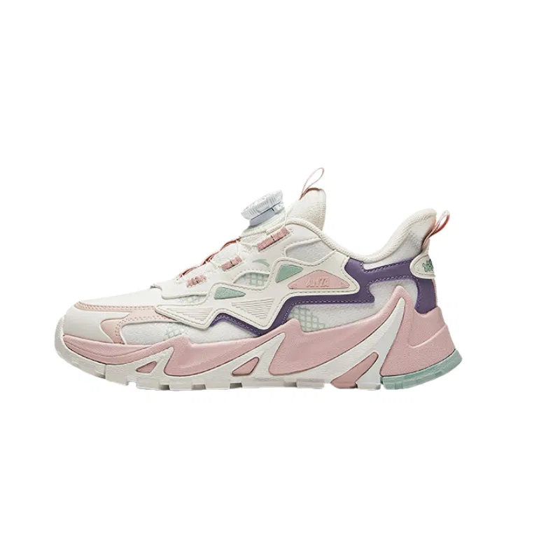 Кроссовки детские повседневные с кожаным верхом Antakids Ivory White/Halo Pink/Dusk Purple Gray