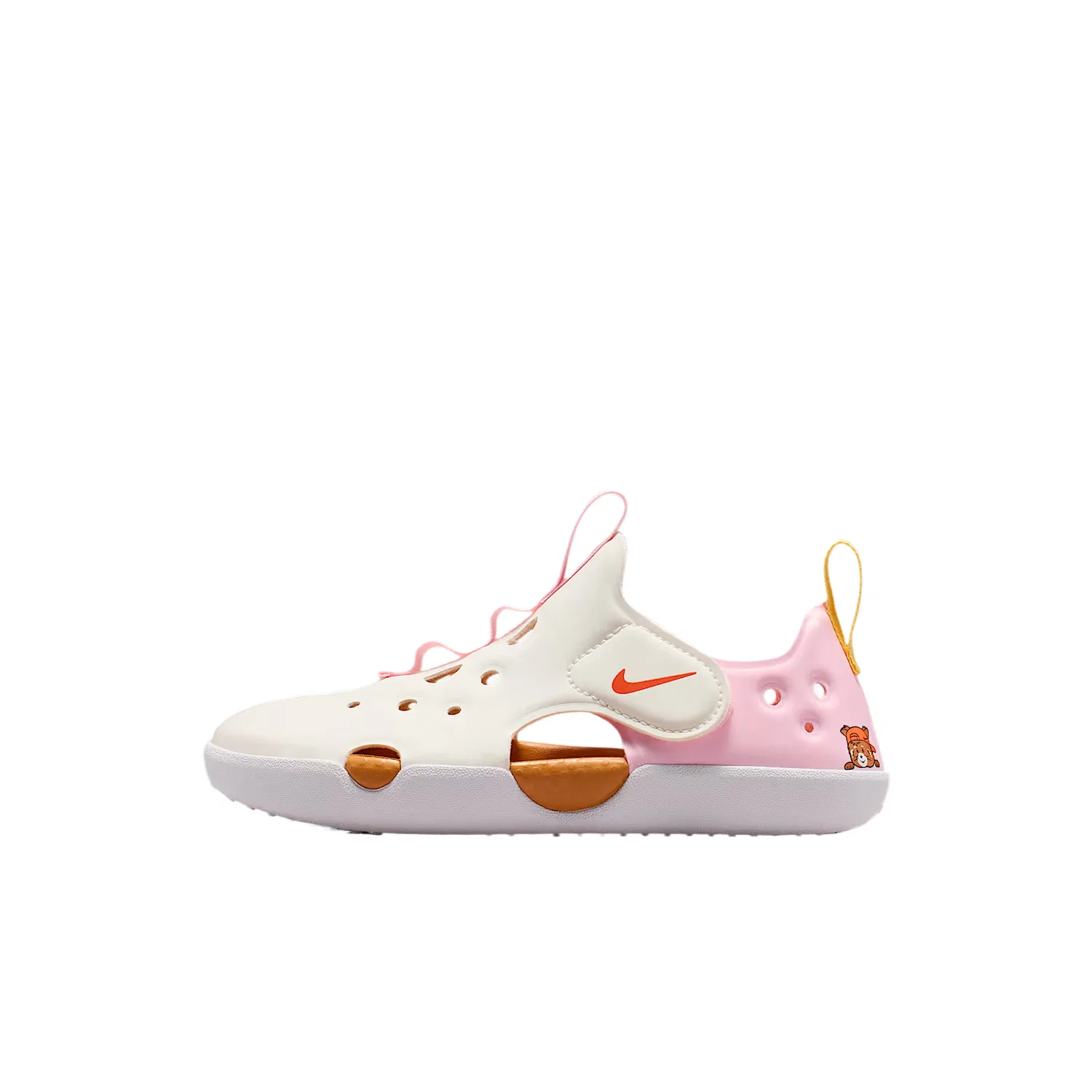 Детские клоги Nike Sunray Protect 4 белые с розовым и зеленым