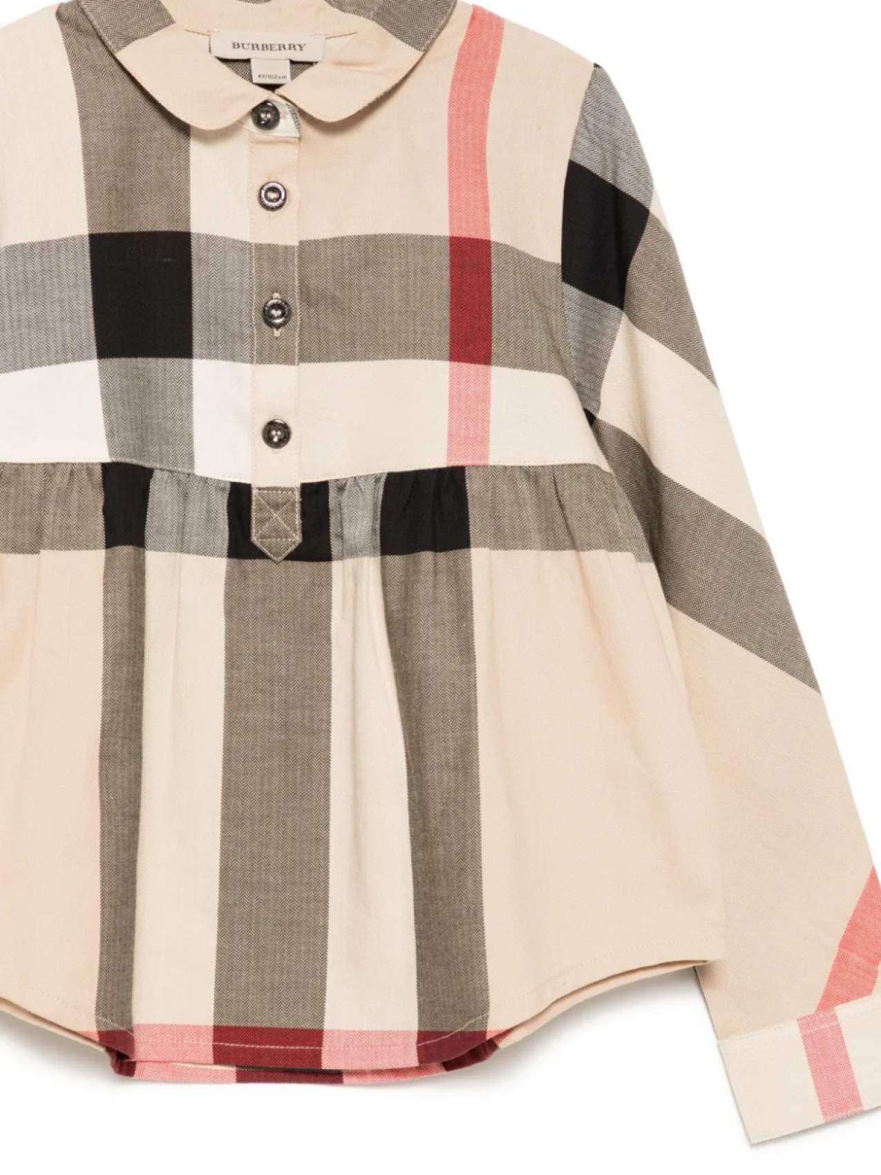 Burberry Kids клетчатое платье, коричневый — фото 3