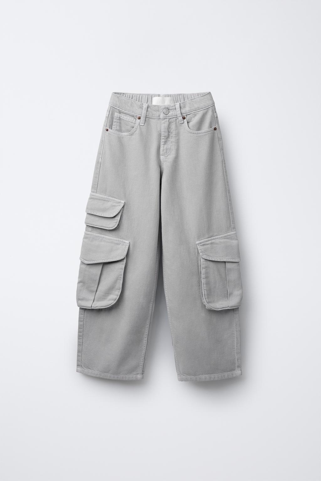 

Джинсы с грузовым карманом ZARA, серый