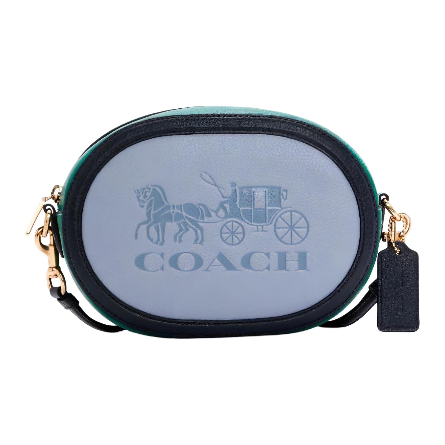 

COACH Кожаная сумка для фотоаппарата через плечо женская синяя