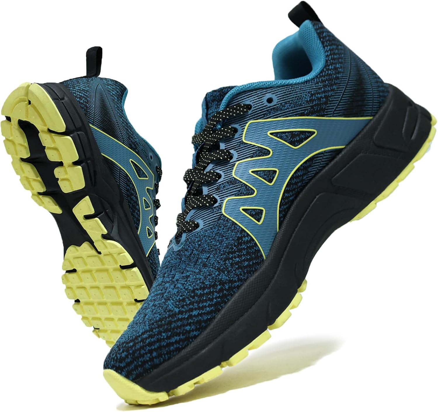 

Мужские модные кроссовки Sadmon для трейлраннинга, противоскользящие, с амортизацией, для активного отдыха и тренировок на открытом воздухе, черный/синий