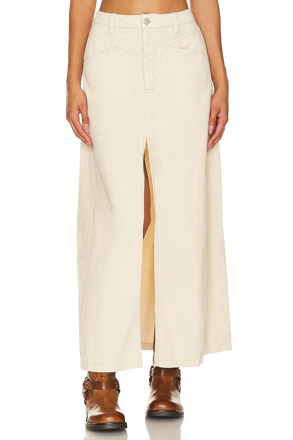 

Юбка макси Free People Come As You Are Cord, цвет Beechwood
