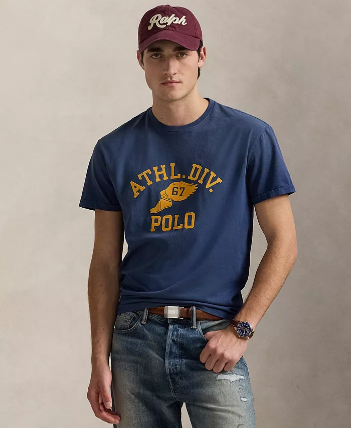 

Мужская классическая футболка с логотипом Polo Ralph Lauren, синий