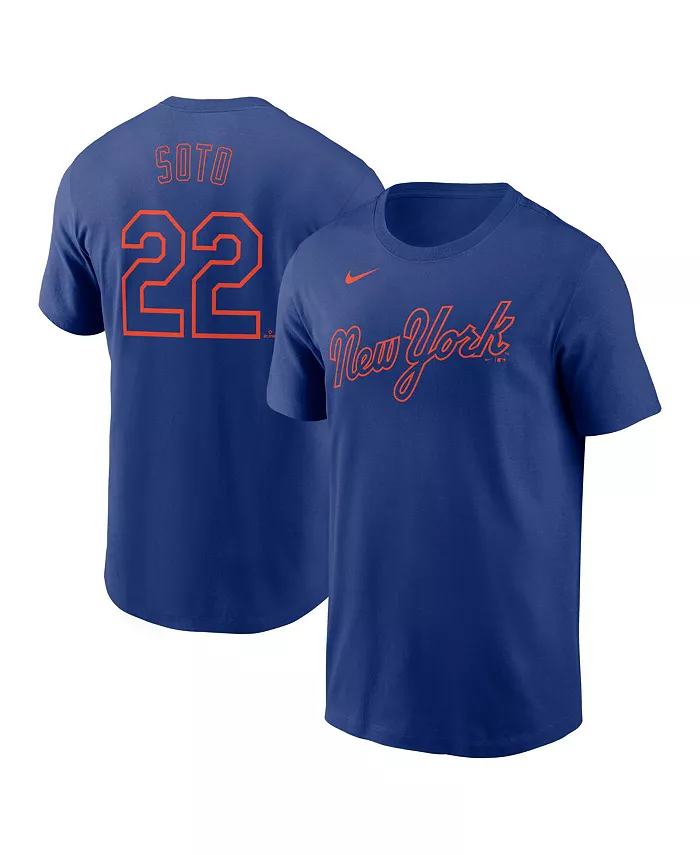 

Мужская футболка Juan Soto Royal New York Mets Fuse с именем и номером Nike
