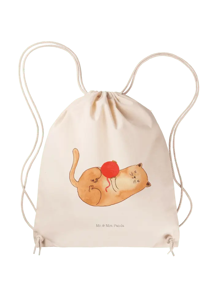 

Спортивная сумка Mr & Mrs Panda Sportbeutel Katze Wolle ohne Spruch, кремовый, Бежевый, Спортивная сумка Mr & Mrs Panda Sportbeutel Katze Wolle ohne Spruch, кремовый