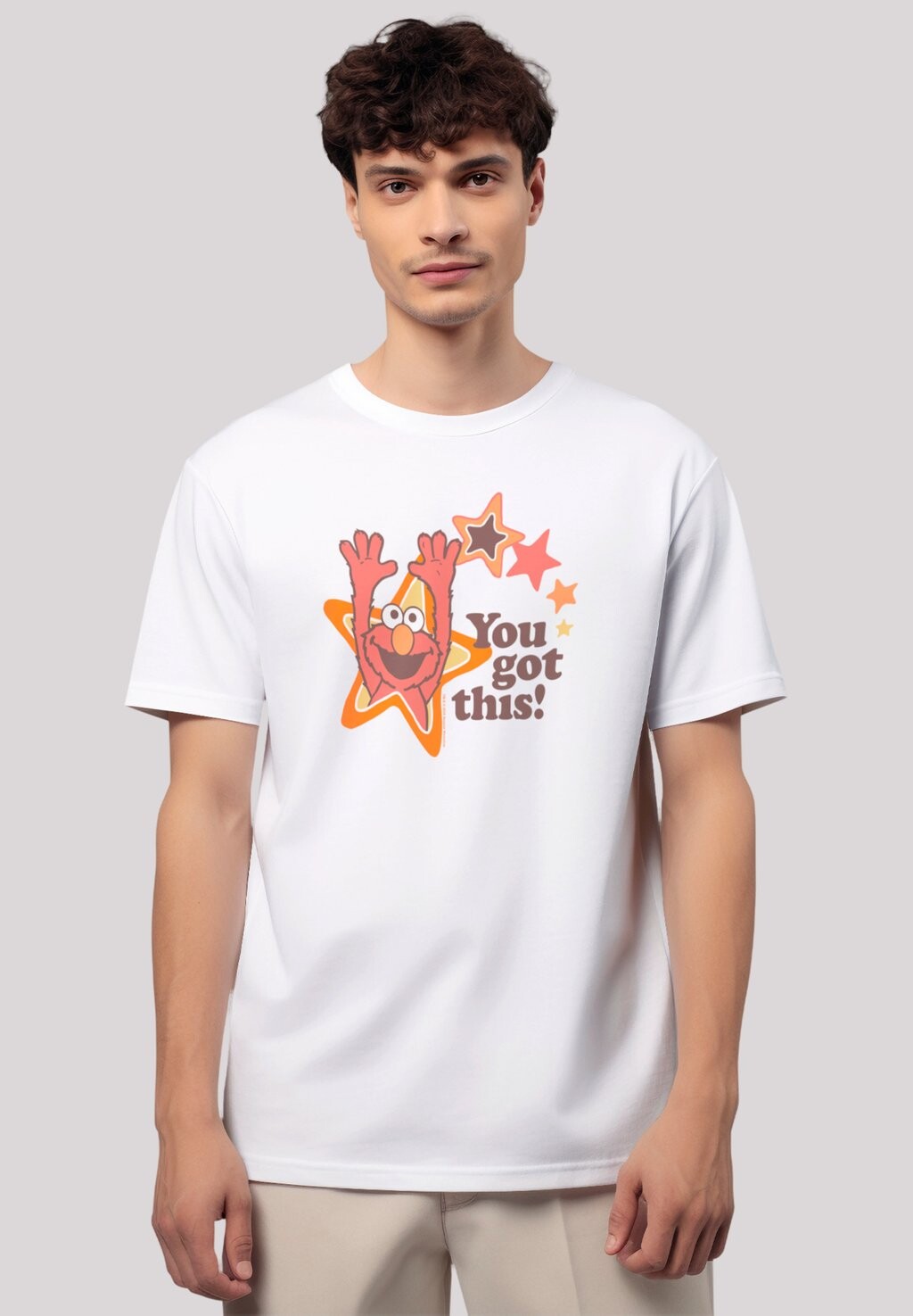 

Футболка с принтом SESAMSTRASSE ELMO YOU GOT THIS F4NT4STIC, белый