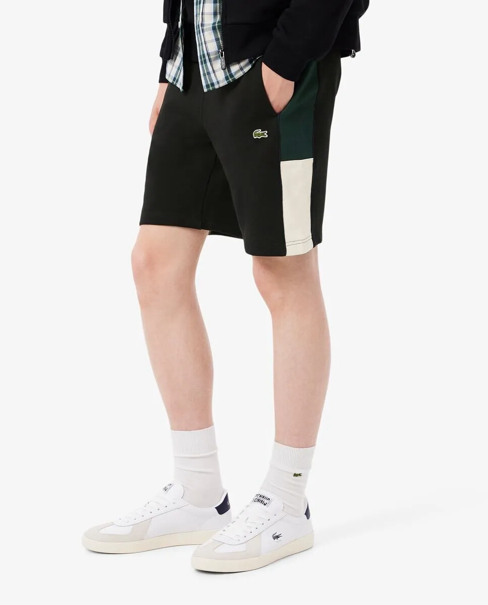 Мужские шорты из флиса в стиле color block черного цвета Lacoste — фото 3