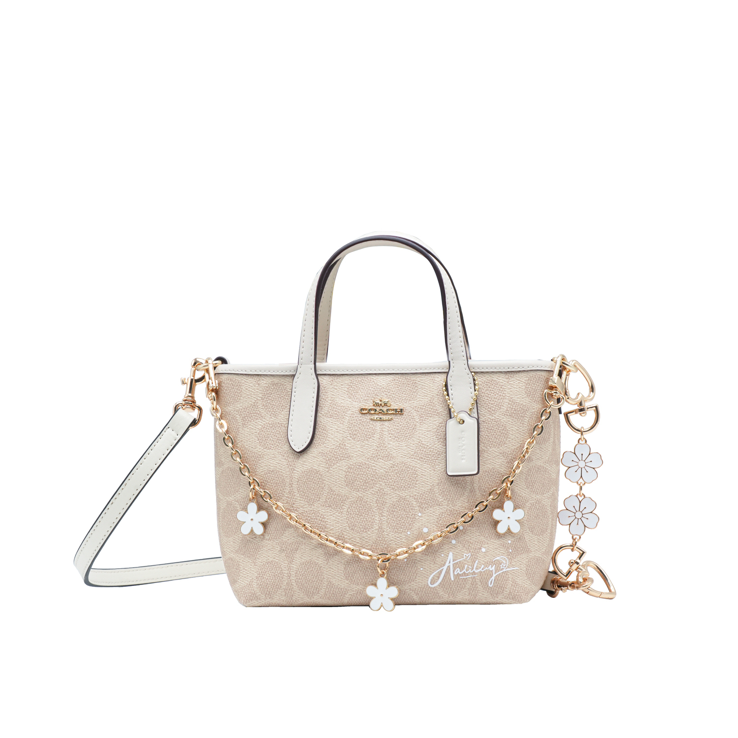 

COACH Городская сумка-тоут из прорезиненного хлопка с термопереносом, Lan Hua, Basic Set (Bag+Dust Bag)