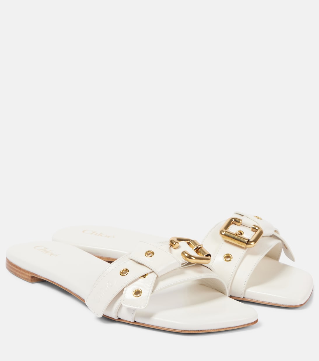 Кожаные шлепанцы Mae Chloé, Eggshell