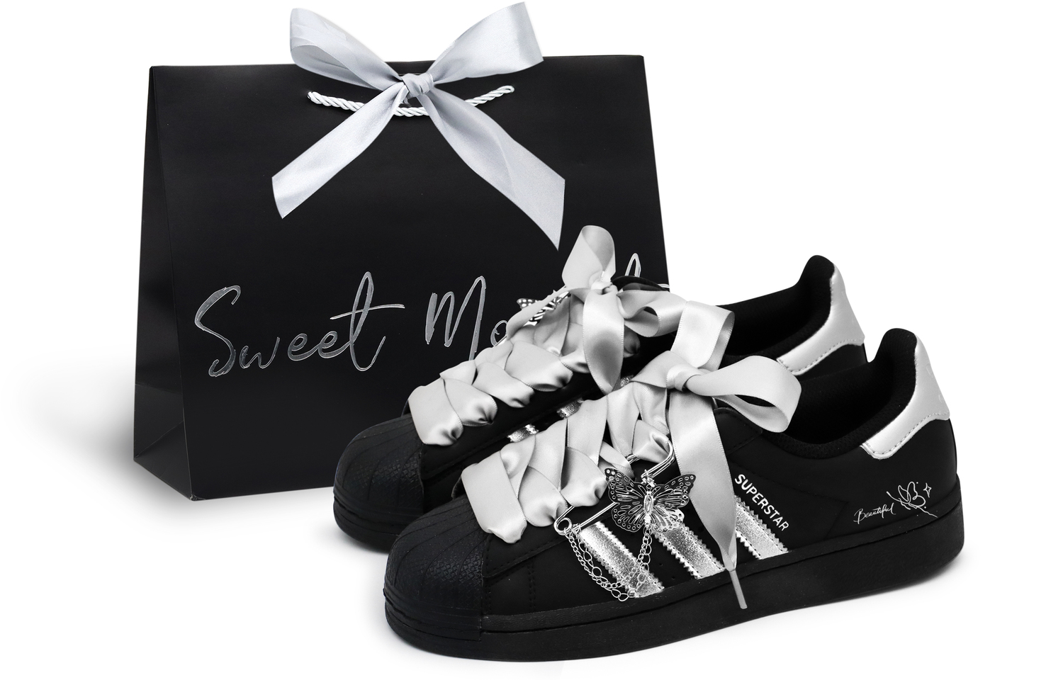 Adidas Originals Superstar 2 амортизация, износостойкие детские скейтбординг кроссовки silver black unisex — фото 2
