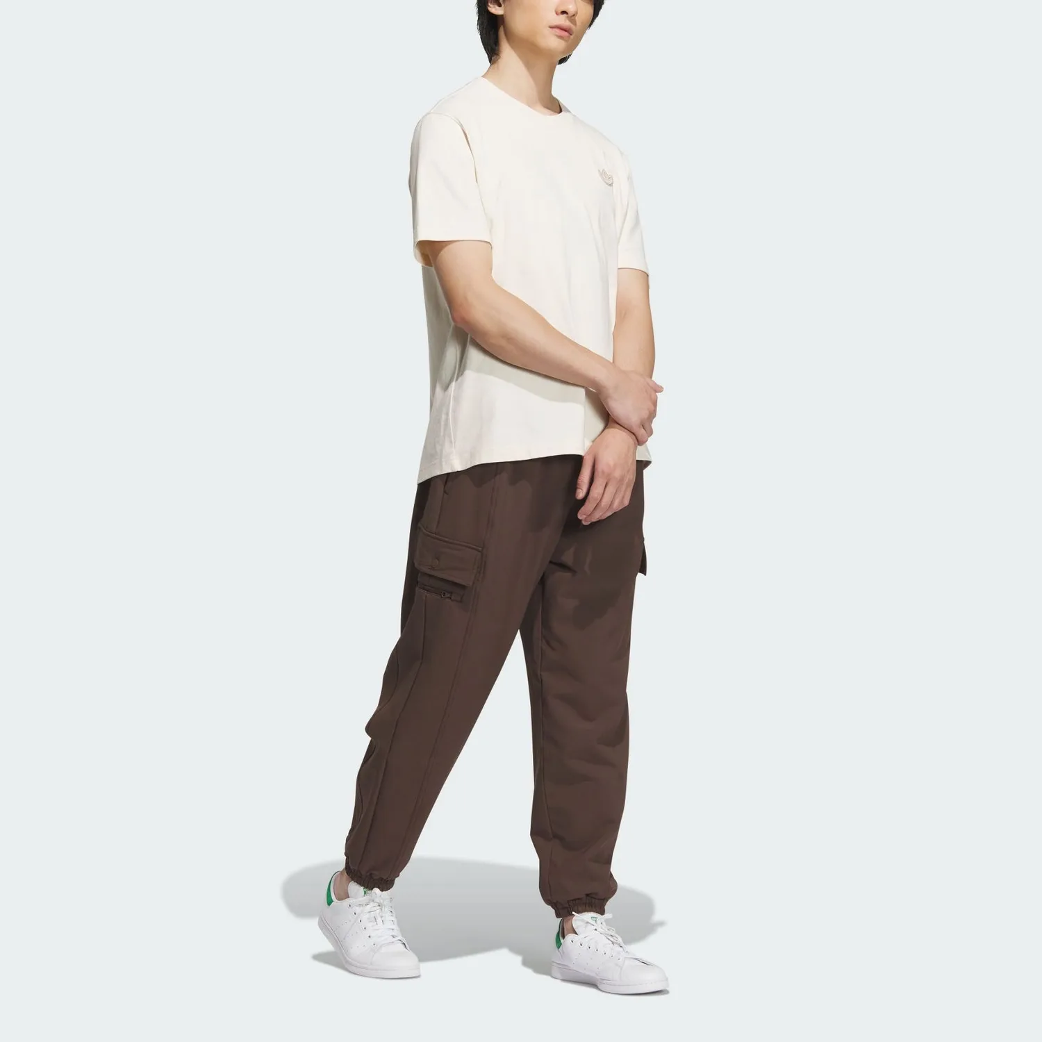 Вязаные спортивные штаны мужские Adidas Originals, Brown/Light Khaki — фото 3