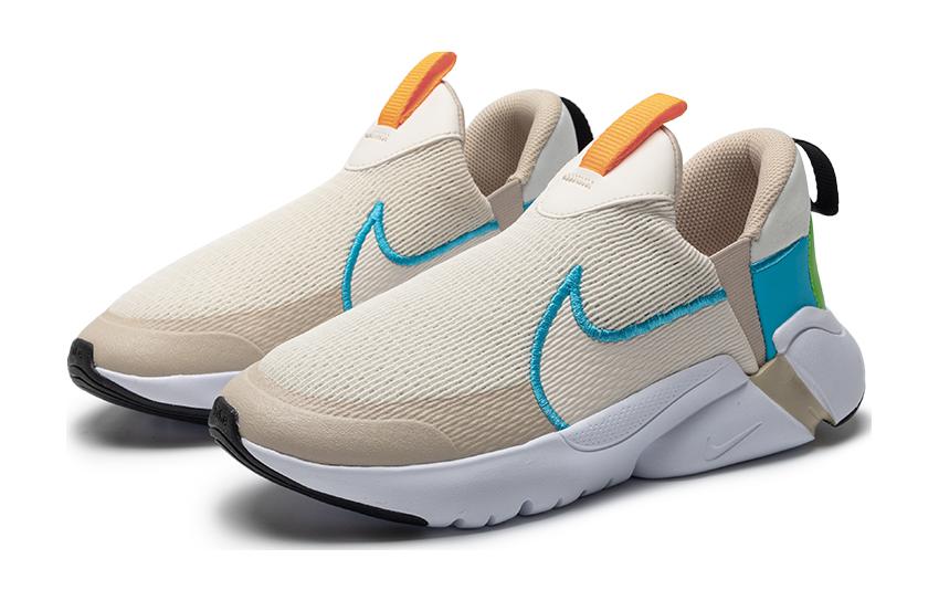 Nike Flex Plus Дышащие Амортизирующие Низкие Повседневные Кроссовки Бежево-Голубые Детские, Экрю — фото 3