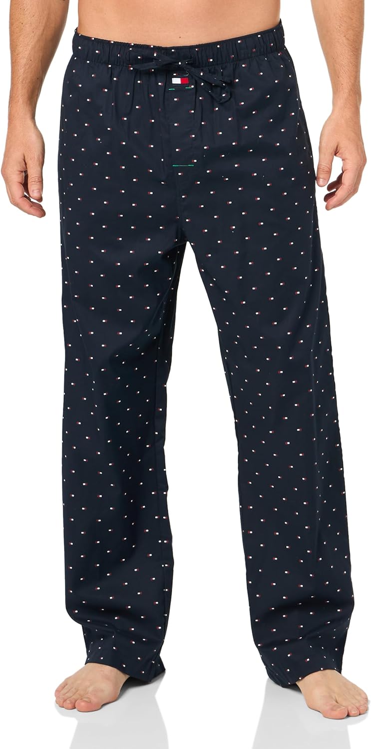 Мужской комплект для сна из поплина Tommy Hilfiger, White, Navy Micro Flag — фото 4