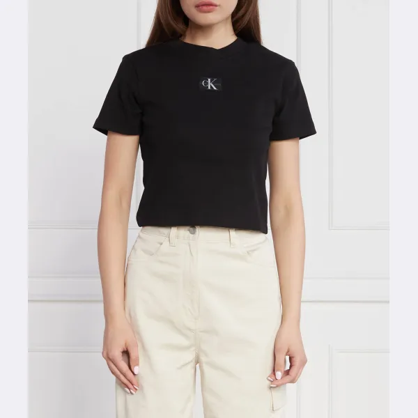 

Укороченная футболка Calvin Klein, черный