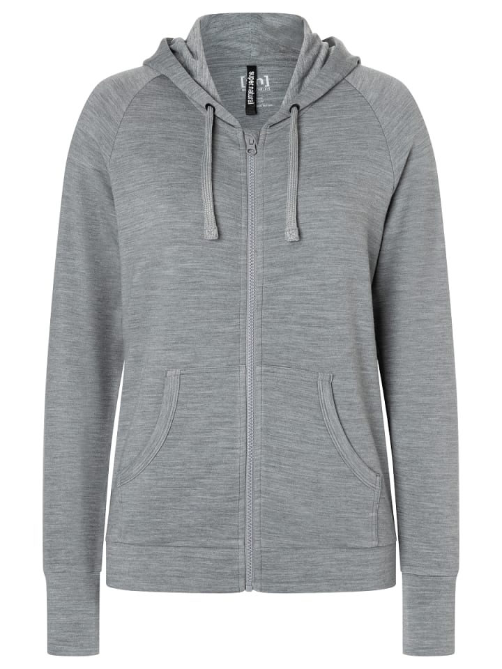 

Худи из мериносовой шерсти EVERYDAY ZIP серого цвета super.natural