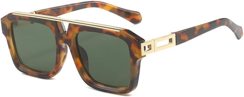 

Женские солнцезащитные очки в стиле ретро с большими полыми дужками, солнцезащитные очки с защитой от УФ-излучения UV400 для активного отдыха на природе LANGSER, Leopard G15