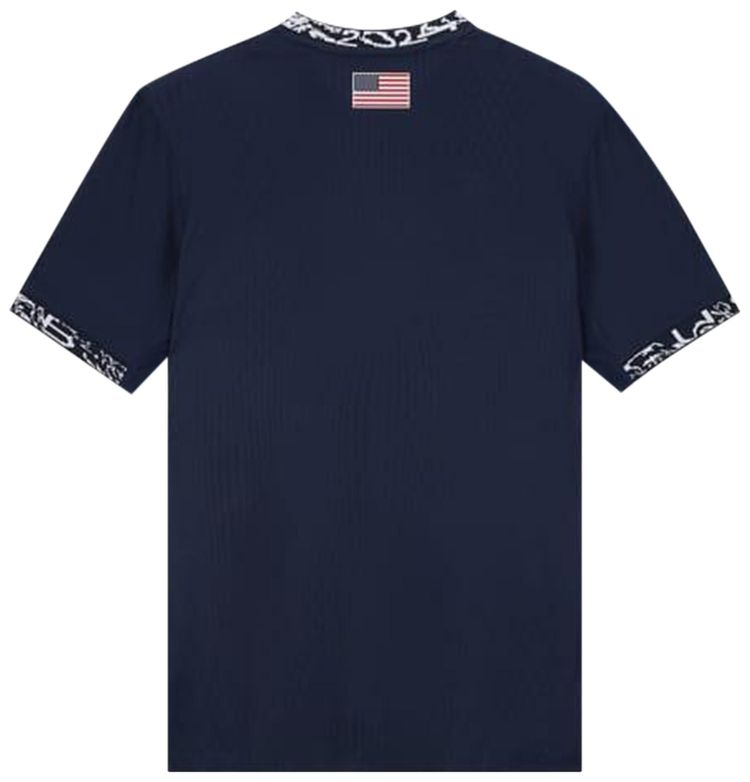 Джерси Nike SB Team USA Dri-FIT ADV Short-Sleeve Jersey 'Obsidian/Bright Crimson', синий — фото 2