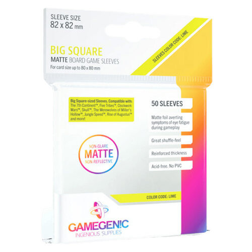 

Чехол для карточек Gamegenic Matte Big Square- Sized Sleeves 82 X 82 Mm (50 Ct.) Gamegenic