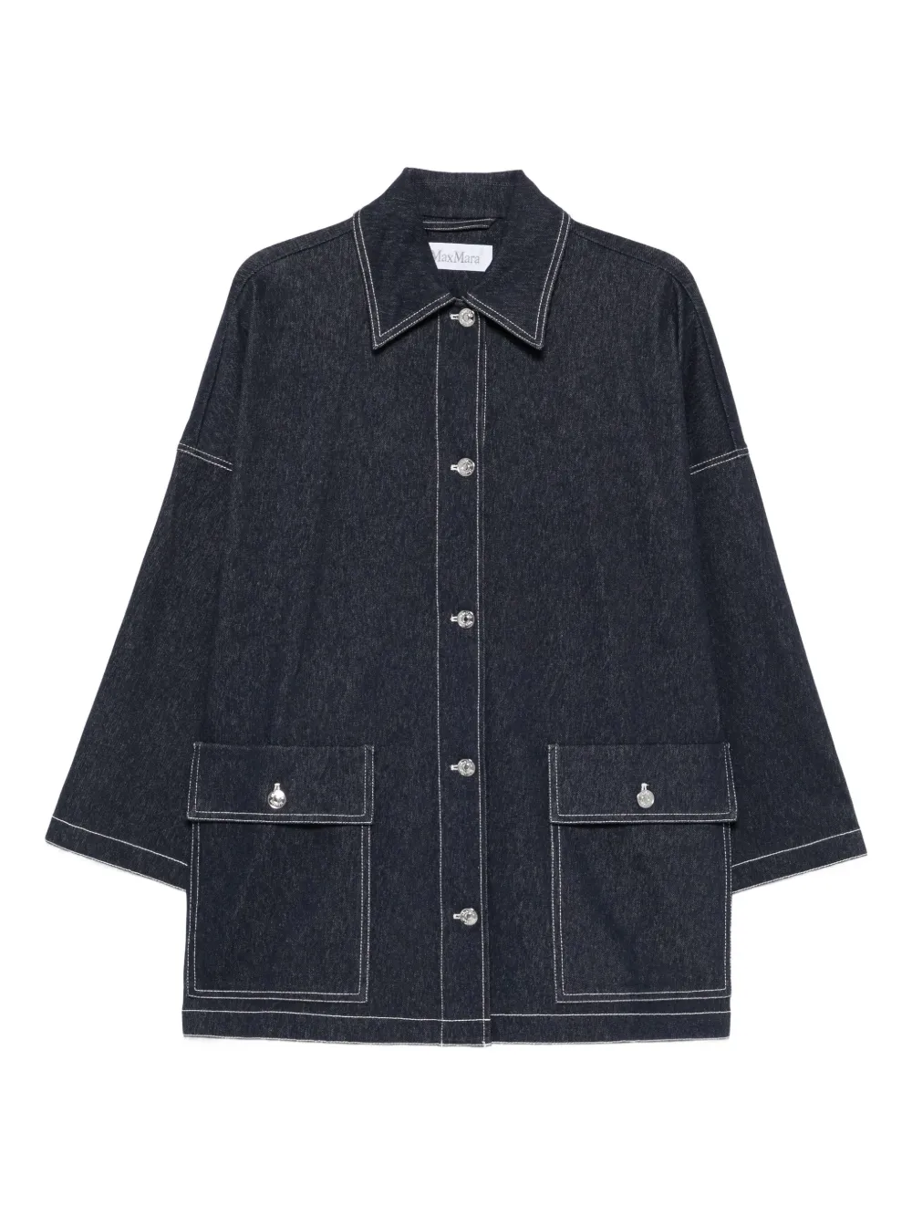 

Джинсовая рубашка с контрастной строчкой MAX MARA, синий