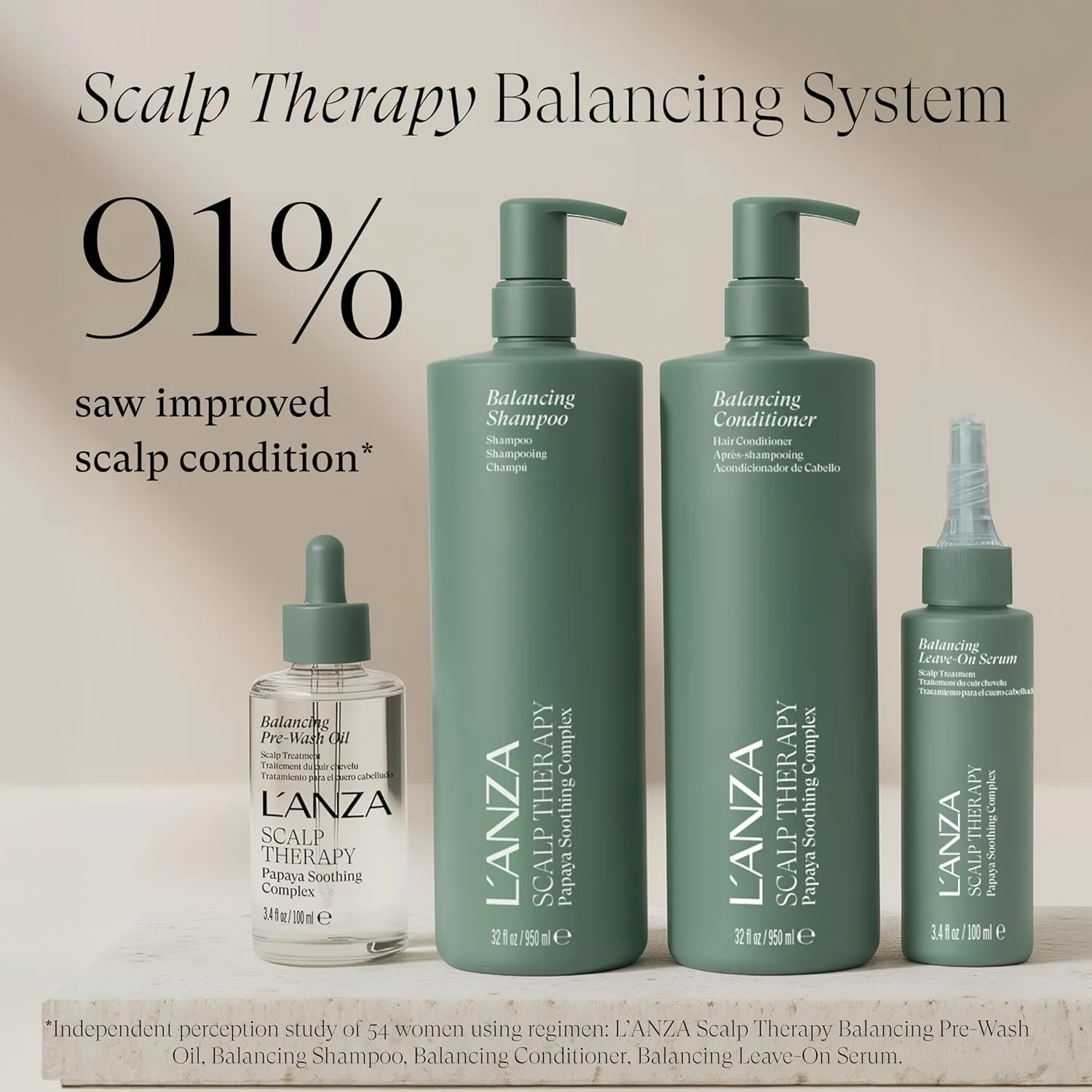 Шампунь L'ANZA Scalp Therapy Balancing для поврежденных волос и чувствительной кожи головы, увлажняет, удаляет загрязнения, мягкое очищение, 946 мл — фото 3