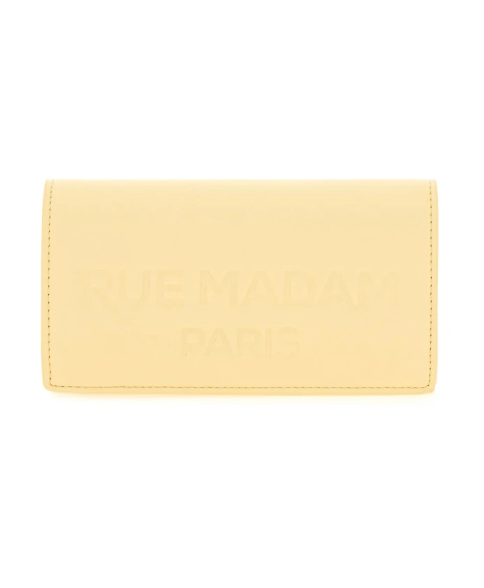 

Кошелек и держатель для карт с выгравированным логотипом. Rue Madam, желтый