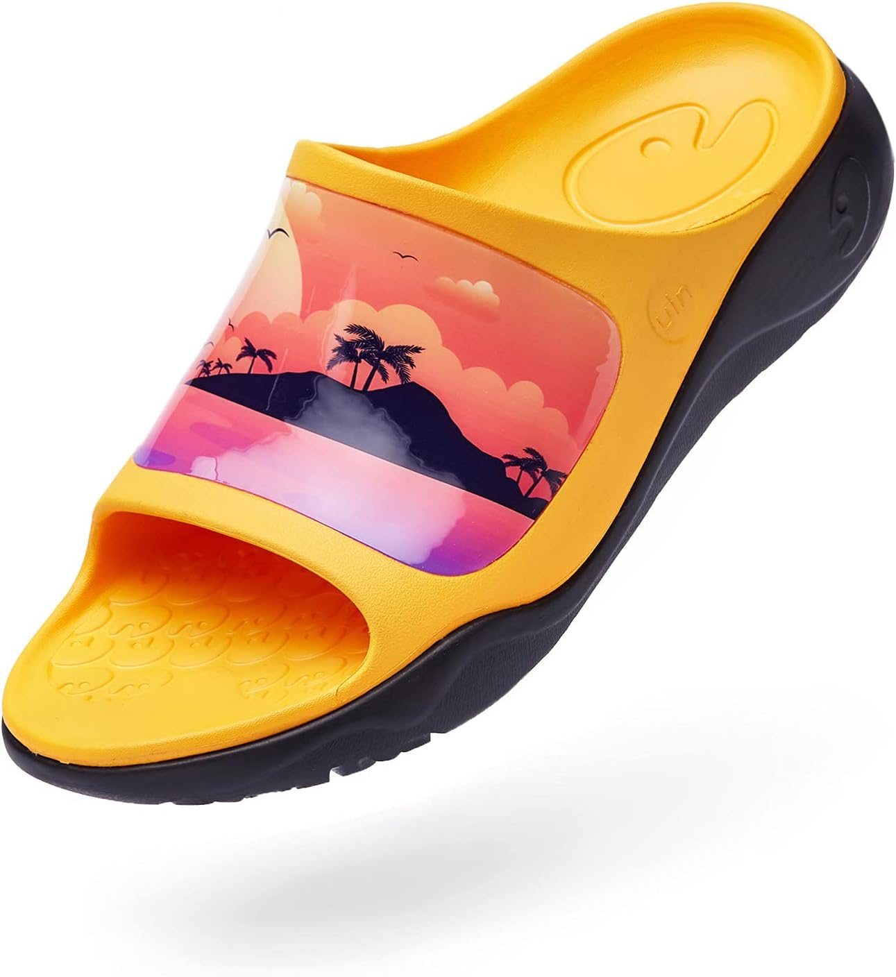 

Мужские повседневные сандалии UIN, удобные шлепанцы с мягкой подошвой, быстро сохнущие, противоскользящие для пляжа, улицы и дома, летнее настроение, Romantic Island Ibiza Slides