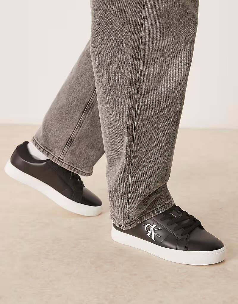 

Классические кожаные кроссовки Calvin Klein Jeans Cupsole черного и белого цветов